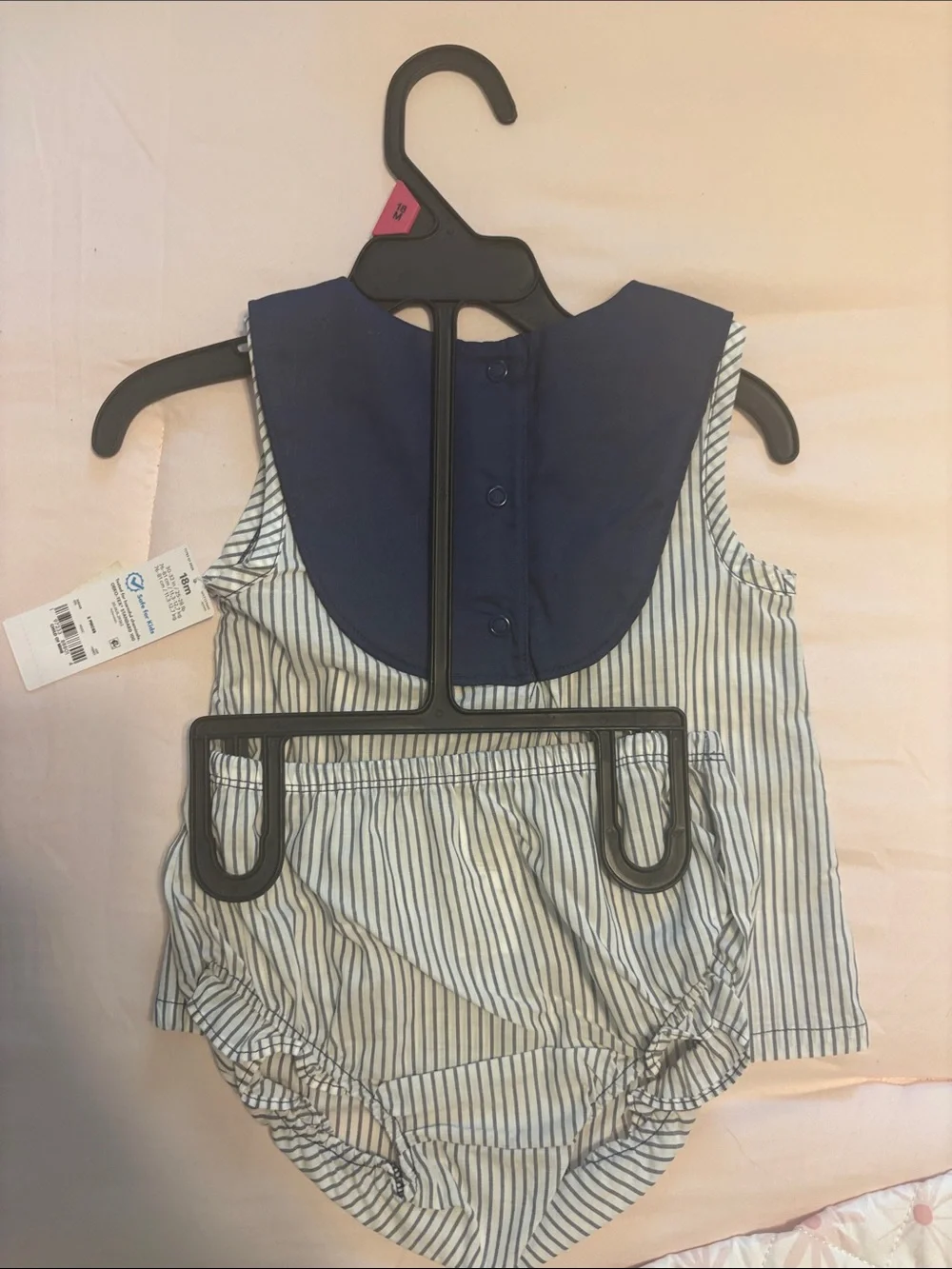 Carter's Navy Peter Pan Collar Striped Baby Tank